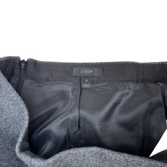 J.Crew Wool Mini Skirt Gray Fully Lined Size 2 – Classic Winter Workwear Style - Picture 5 of 6